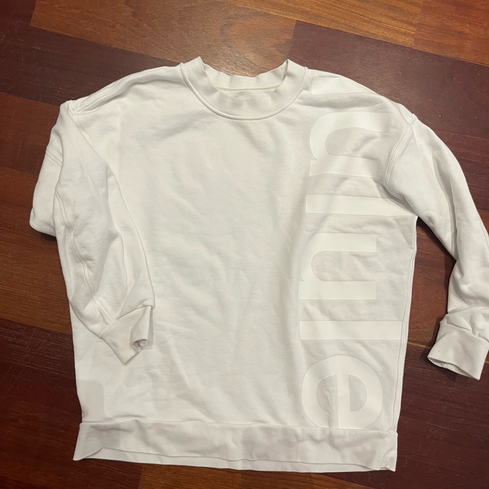 White lululemon perfectly oversized crew